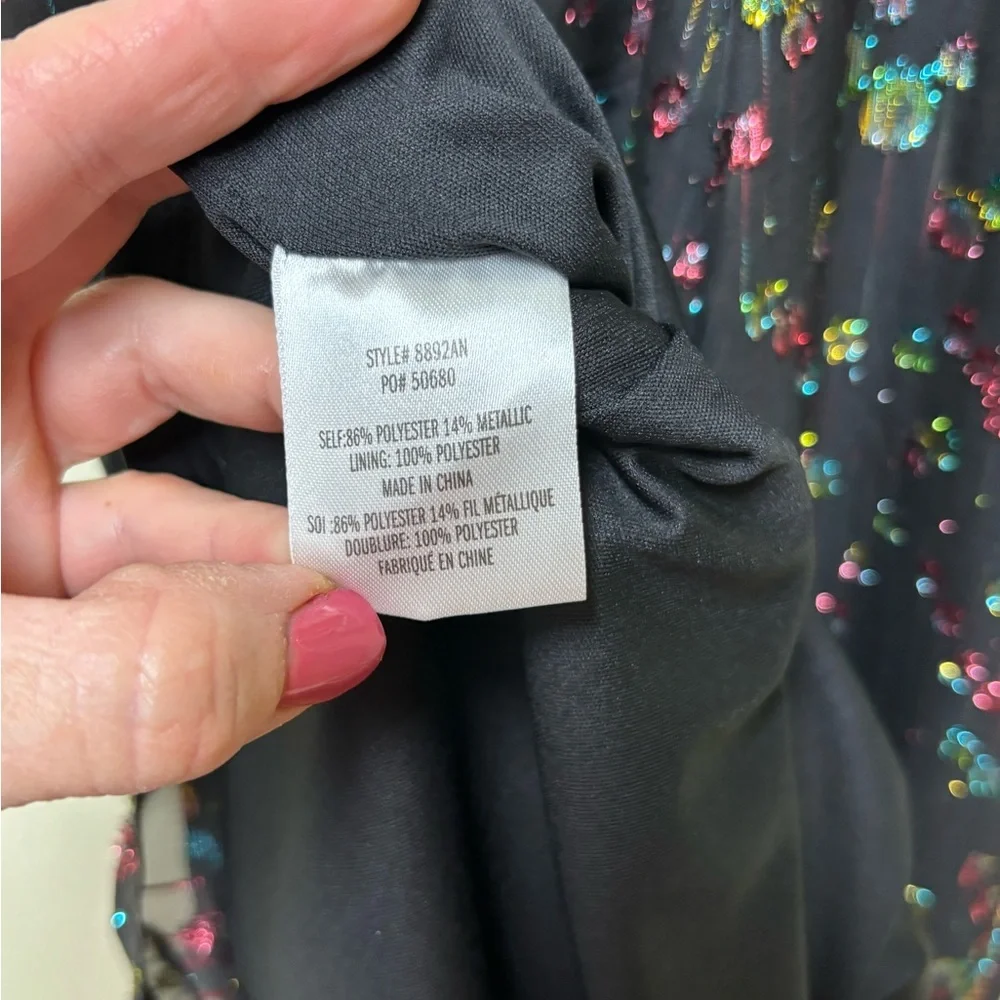 Eva Franco Anthropologie Edita halter black jumpsuit multi-color metallic dot- 2